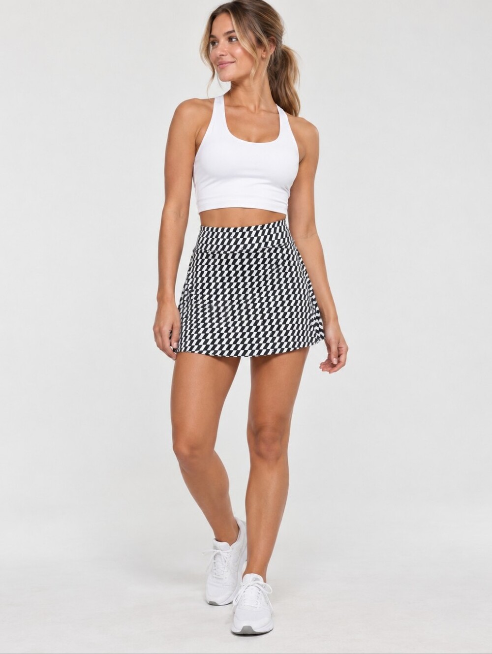 Lululemon Black White Geometric Print High Rise Skort Skirt Size 0